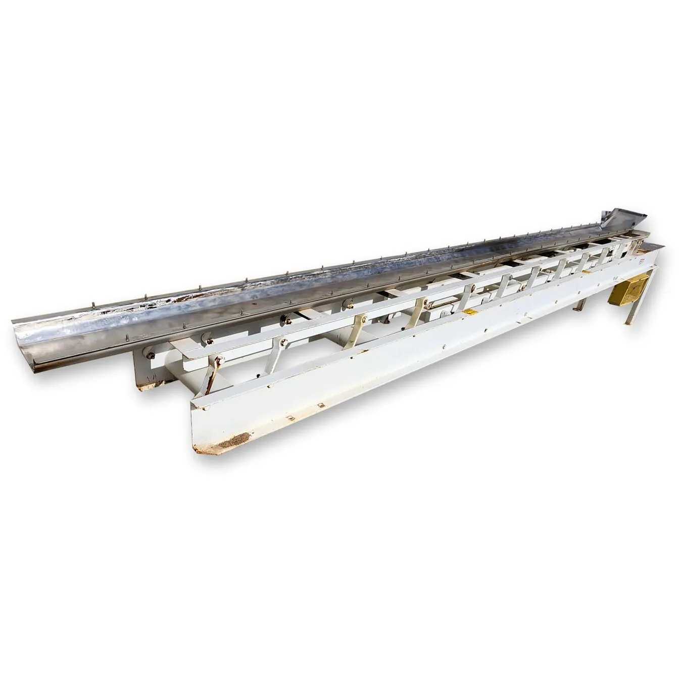 Used 14"W X 23'L Stainless Steel Vibratory Vibrating Pan Shaker Conveyor