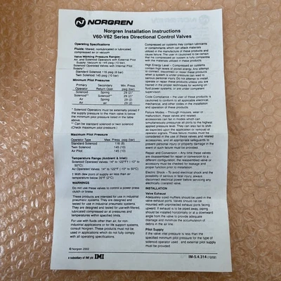 NEW Norgren V62C413A-A2000A