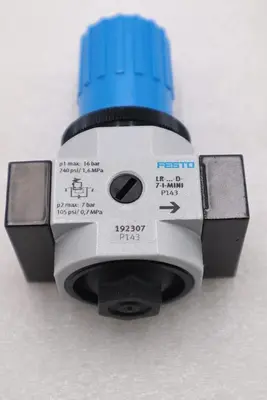 NEW OPEN BOX FESTO LR-1/4-D-7-O-I-MINI AIR PRESSURE REGULATOR STOCK K-607-A