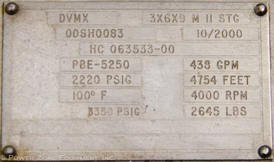 USED FLOWSERVE 3X6X9M DVMX