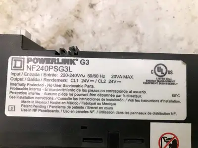 Square D NF240PSG3L Powerlink G3 Power Supply 220-240VAC 24VDC