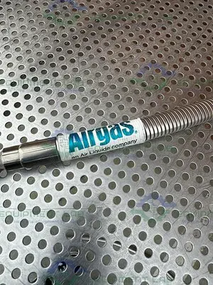 USED AIRGAS STAINLESS STEEL FLEXIBLE HOSE 75" W/ COMPRESSION FITTING, MALE THREADED