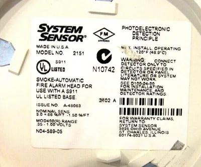 NEW HONEYWELL SYSTEM SENSOR 2151 SMOKE DETECTOR