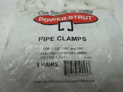 Power Strut PS 1100 1-1/2 EG Strut Mount Pipe/Conduit Clamp lot 25