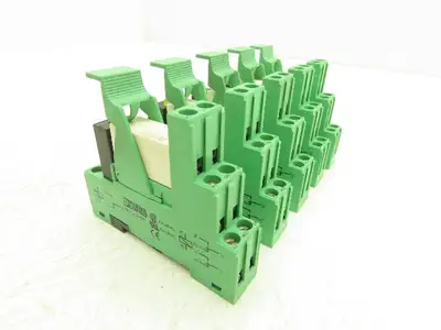 Phoenix Relay w/Base 12-24VDC Din Rail Mount Lot of 5
