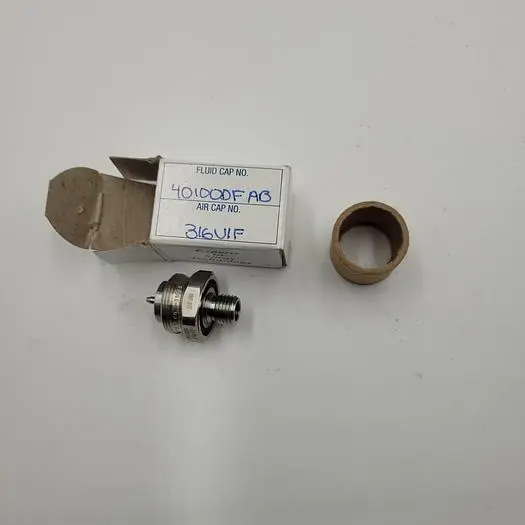 Used SPRAYING SYSTEMS SPRAYING SYSTEMS:  FLUID CAP 401000FAB / AIR CAP 316 VIF Misc Electrical & Power Parts | ND Industrial Surplus #1222147