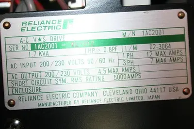 USED RELIANCE ELECTRIC 1AC2001