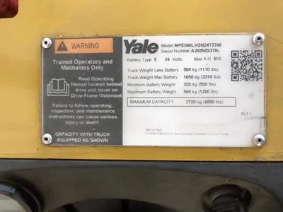 USED 2013 YALE MPE060LV