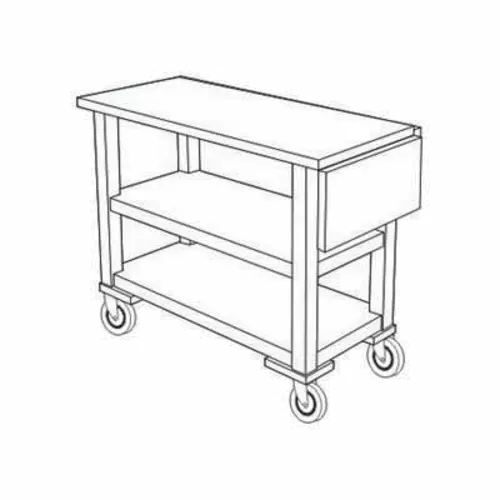 Forbes Industries Room Service Cart w/ (3) Shelves & (1) Drop Leaf - 38"L x 16"W x 30 1/2"H, Wood (5528)