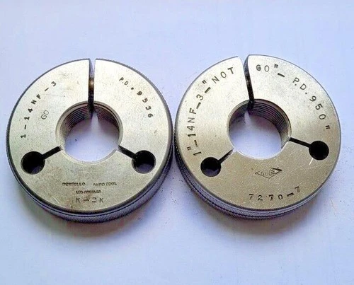 Set of 1-14 NF-3 GO & NO GO Set Thread Ring Gage GO P.D. .9536 NOGO .950