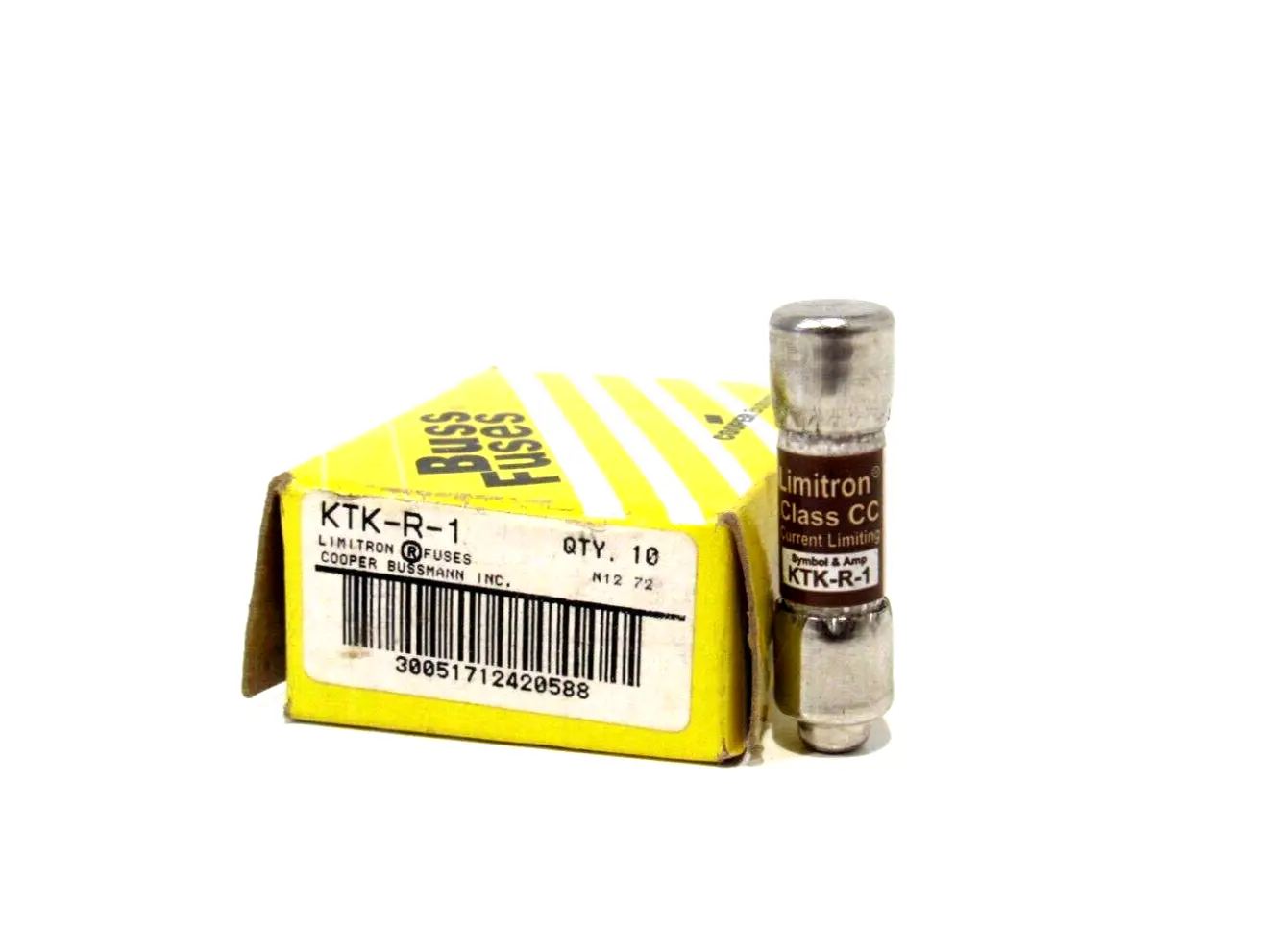 BOX OF 10 NEW BUSSMANN KTK-R-1 FUSES KTKR1