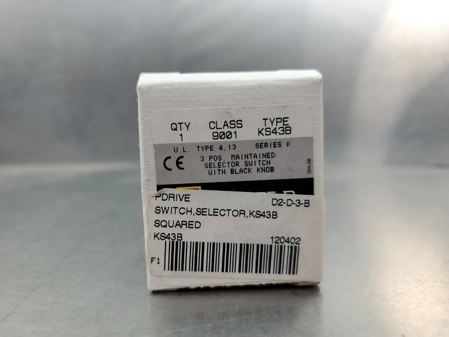 Square D 9001KS43B Ser K 3-Position Selector Switch. 4B-25