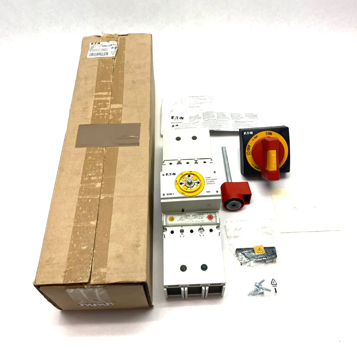 USED EATON MOLDED CASE CIRCUIT BREAKER EMER. SWITCH ASSEMBLY KIT, RED HANDLE