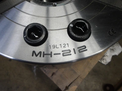 Samchully 12" 3 Jaw Mega Bore Open Center Power Chuck Plain Back Mount MH-212 (STK)