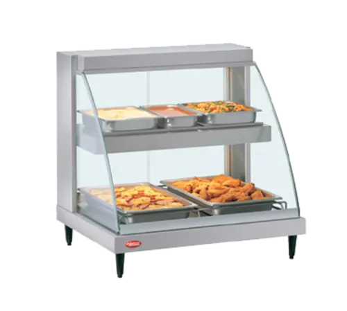 Hatco GRCD-2PD 32 1/2" Full Service Countertop Heated Display Case - (2) Shelves, 120v