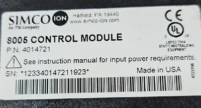 SIMCO 8005 INTELLIGENT STATIC NEUTRALIZER CONTROL MODULE 4014721. Loc 4C-2