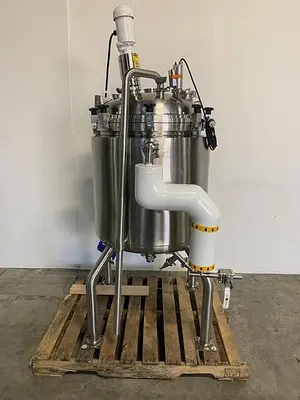 USED 2014 ALLEGHENY BRADFORD 171 LITER STAINLESS STEEL JACKETED REACTOR 45 PSI W/ AGITATOR