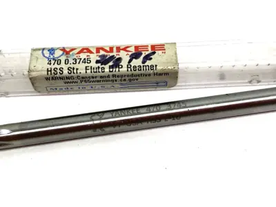 USED YANKEE STRAIGHT FLUTE D/P REAMER HSS 0.3745 DIA
