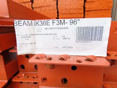 Interlake 96"x 3-1/2" Teardrop Pallet Racking Rack Step Beam Crossmember 4170Lb