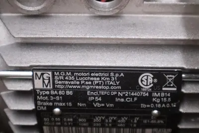 MGM ELECTTRIC BRAKE MOTOR BA-80B6 / BA 80 B6 - STOCK GF226