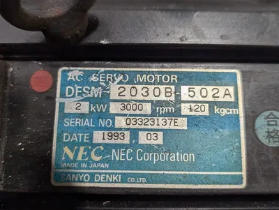 SANYO DENKI NEC DFSM-2030B-502A AC Servo Motor Used
