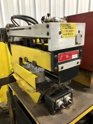 10" x .080" COIL JOINING TECH SHEAR BUTT END WELDER WITH MILLER ECONO TWIN HF WELDER: STOCK #19064