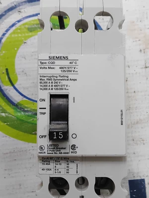 USED SIEMENS CQD 2 POLE