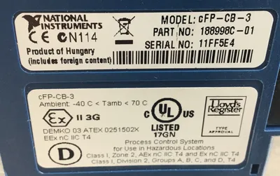 National Instruments cFP-CB-3 Integrated Isothermal Connector Block 3D-2
