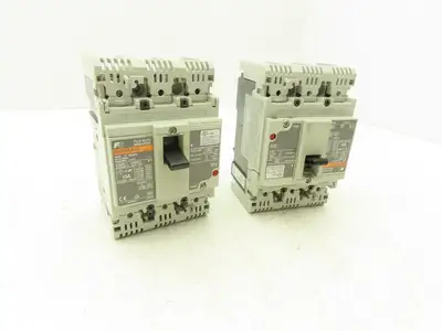 Fuji BW50RAGU3P015 3-Pole Auto Circuit Breaker 15A 500V 3Ph Molded Case Lot of 2