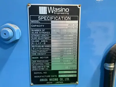 Used WASINO ENGINEERING PUX 25 O.B.I. Presses Ohio US | HGR 24 #1326216