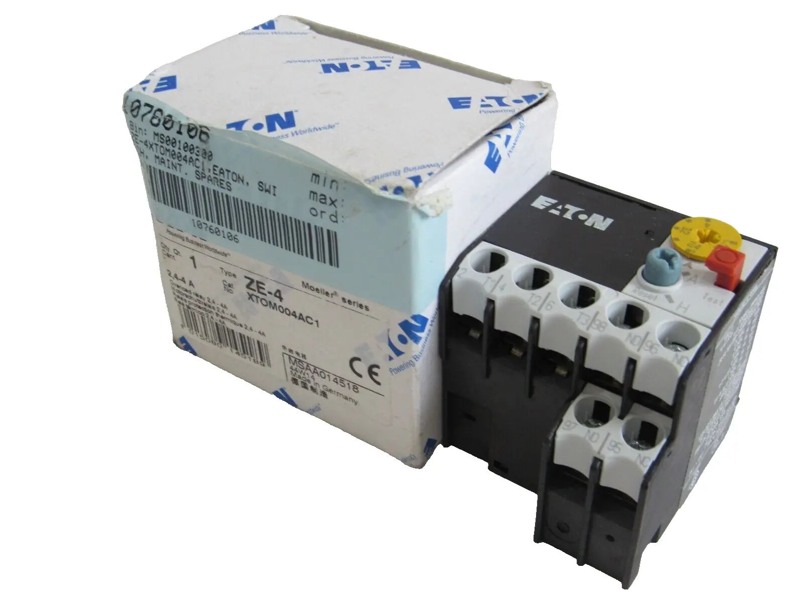 NEW EATON ZE-4 XTOM004AC1 OVERLOAD RELAY ZE4 XTOM004AC1
