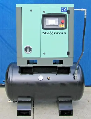 2026 Maximus 10 HP Rotary Screw Air Compressor VFD 230V Single Phase on 60G Tank