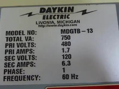 Used DAYKIN MDGTB-13 Transformers Michigan US | Ideal Machinery #1275290