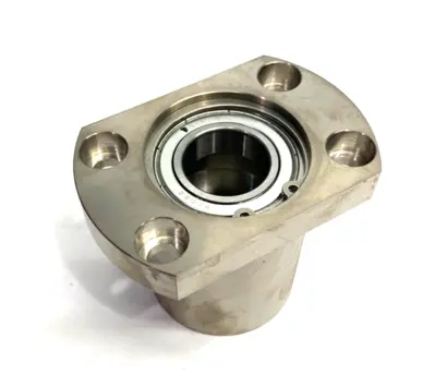 USED MISUMI FLANGED HOUSED DOUBLE BEARING, RETAINED, ROUND