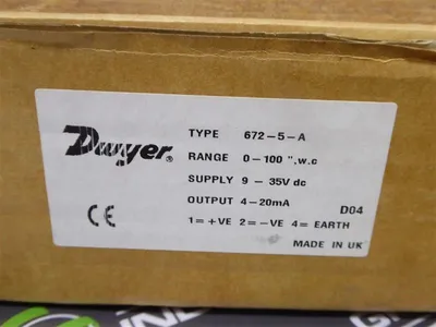 Dwyer Type 672-5-A Low Pressure Transducer Module 0-100" W.C. New NIB