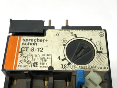 USED SPRECHER + SCHUH THERMAL OVERLOAD RELAY 3.8-6A