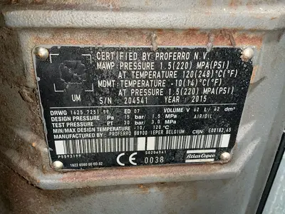 Used 2015 ATLAS COPCO GA55 FF Rotary Screw & Sliding Vane Air Compressors Ohio US | HGR 24 #1516991