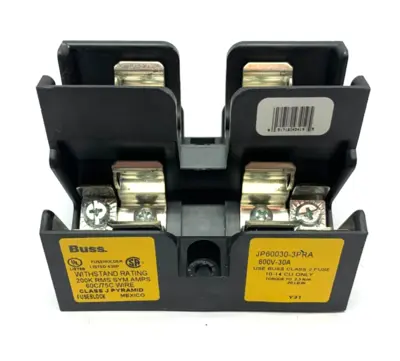 Used Bussmann Class J Pyramid Fuse Holder Block Fuse Accessories Michigan US | Maverick Industrial Sales #1489903