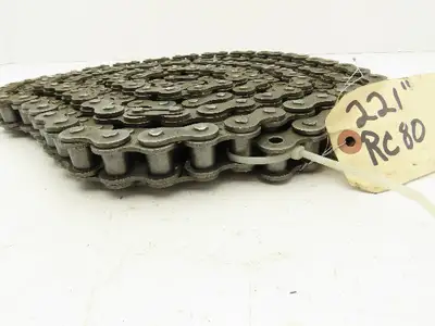 Peer #80 Roller Chain Single Strand Riveted 1" Pitch 18' 5" Length