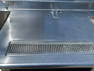 Used Falcon Restaurant Supply Used 79"x 30" Stainless Steel Beverage Drink Station with Sink and Drip Tray Drain - SS1 Underbar Equipment Illinois US | Falcon Restaurant Supply #1376124