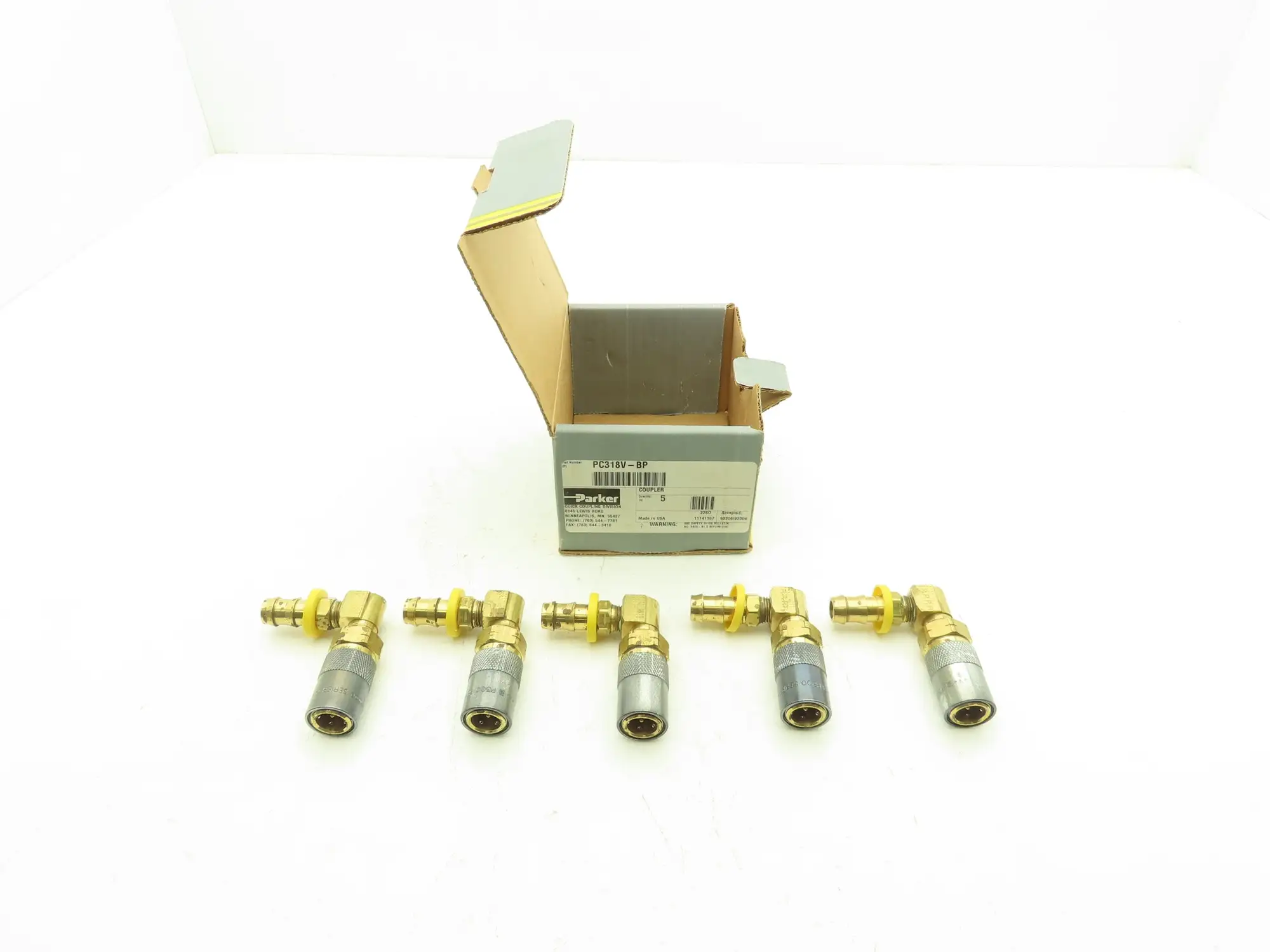 Parker Injection Molding Coolant Quick Coupler MoldMate 90° Hose Barb Lot of 5