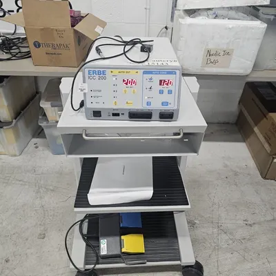 Used Erbe Erbe ICC 200 ESU w/ Foot Pedal & Power Cord , Cart Electrosurgical / Cautery Texas US | PT Medical Technologies #1458799