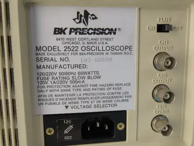 BK Precision Model 2552 20MHz Digital Storage Oscilloscope