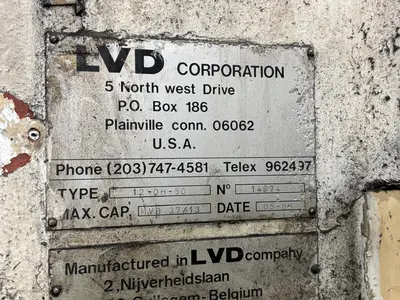 12' X 1/2" LVD MODEL #12-OH-50 HYDRAULIC POWER SHEAR: STOCK 16342