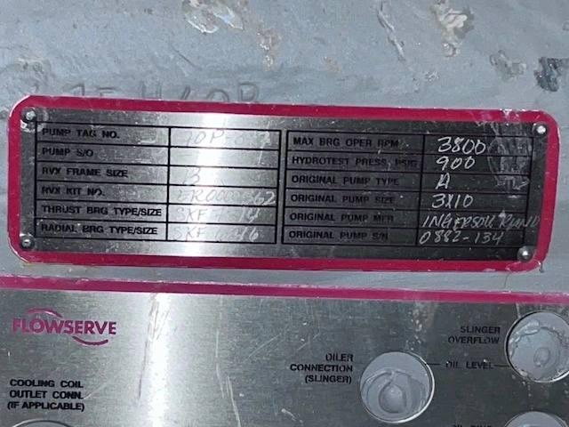 Flowserve Ingersoll Rand 2x10 RVX Frame Size A Back Pullout