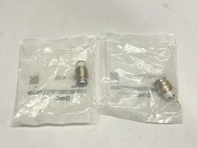 NEW SMC FITTING 3/8 IN TUBE - 1/4 NPT METAL ONE-TOUCH LOT OF 2