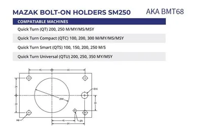 MAZAK BMT68 1.5" Boring Bar Holder 68x110 mm QTU Static