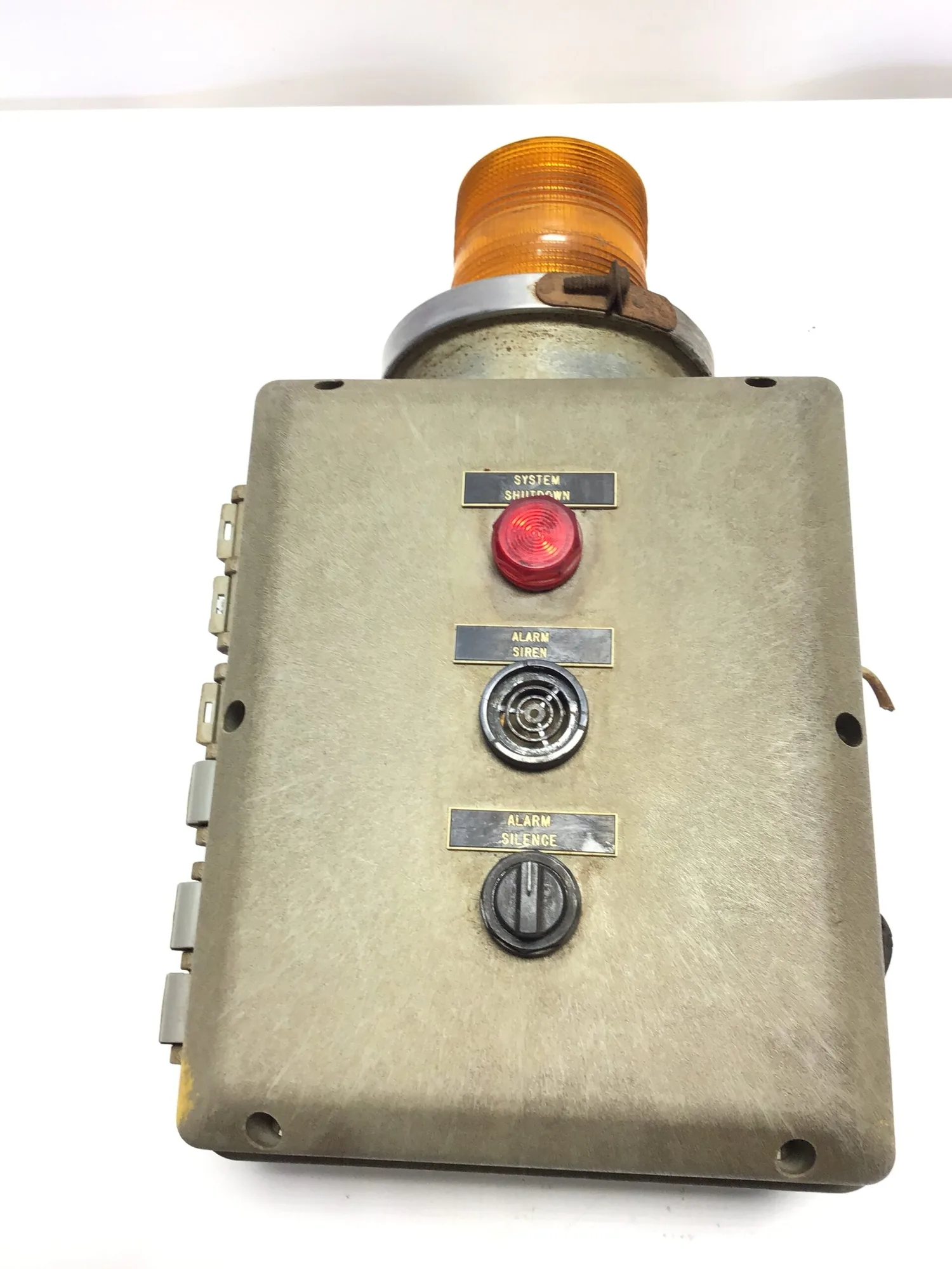 Vintage Industrial Alarm Control Box w/ Strobe Light & Siren