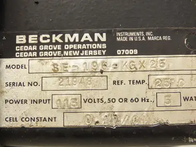 Beckman Instruments SE-196-KGX25 Conductivity Solu Bridge Module 115VAC 5W