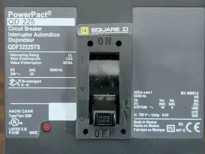 USED SQUARE D QDF32225TS